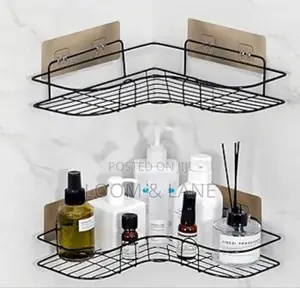 2pcs Punch Free Shower Corner Caddy Toilet Corner Shelf