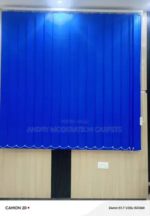Royal Blue Office Blind Curtains