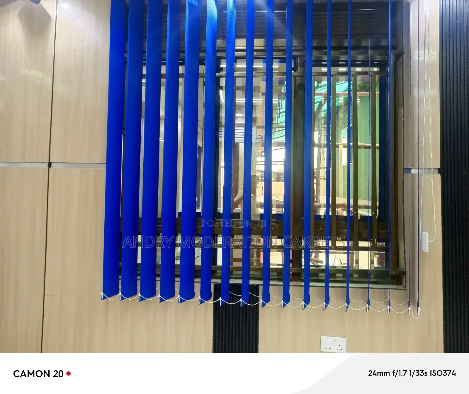 Royal Blue Office Blind Curtains
