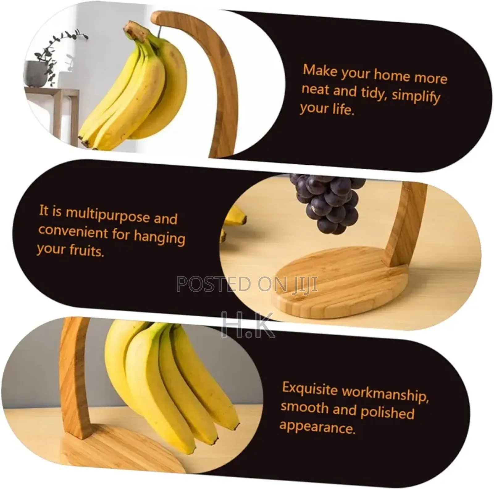 1pc Bamboo Banana Rack