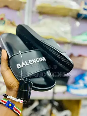 Balenciaga Black Slides Pair