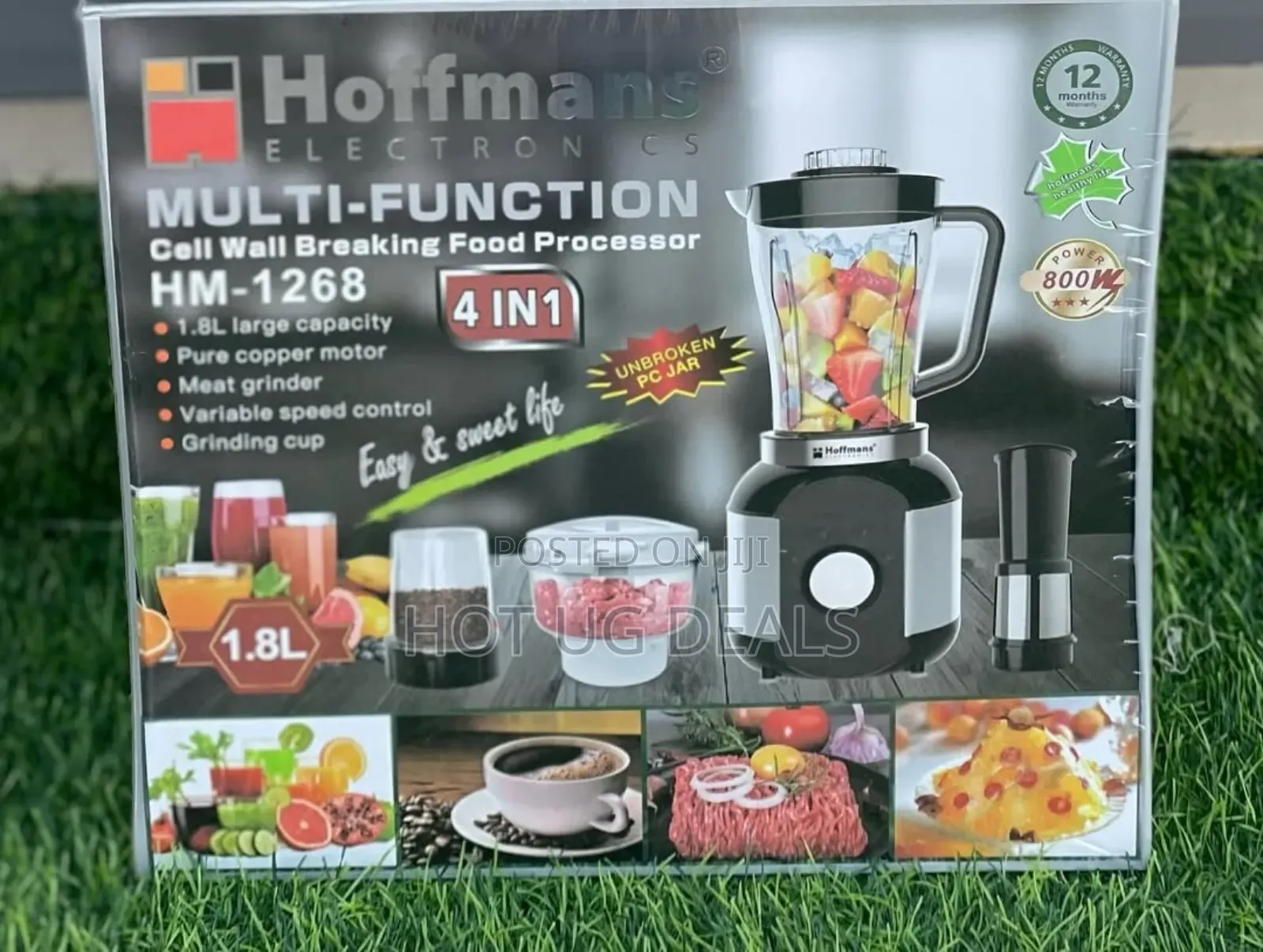 Hoffmans 4-in-1 Multi-function Food Processor - Silver