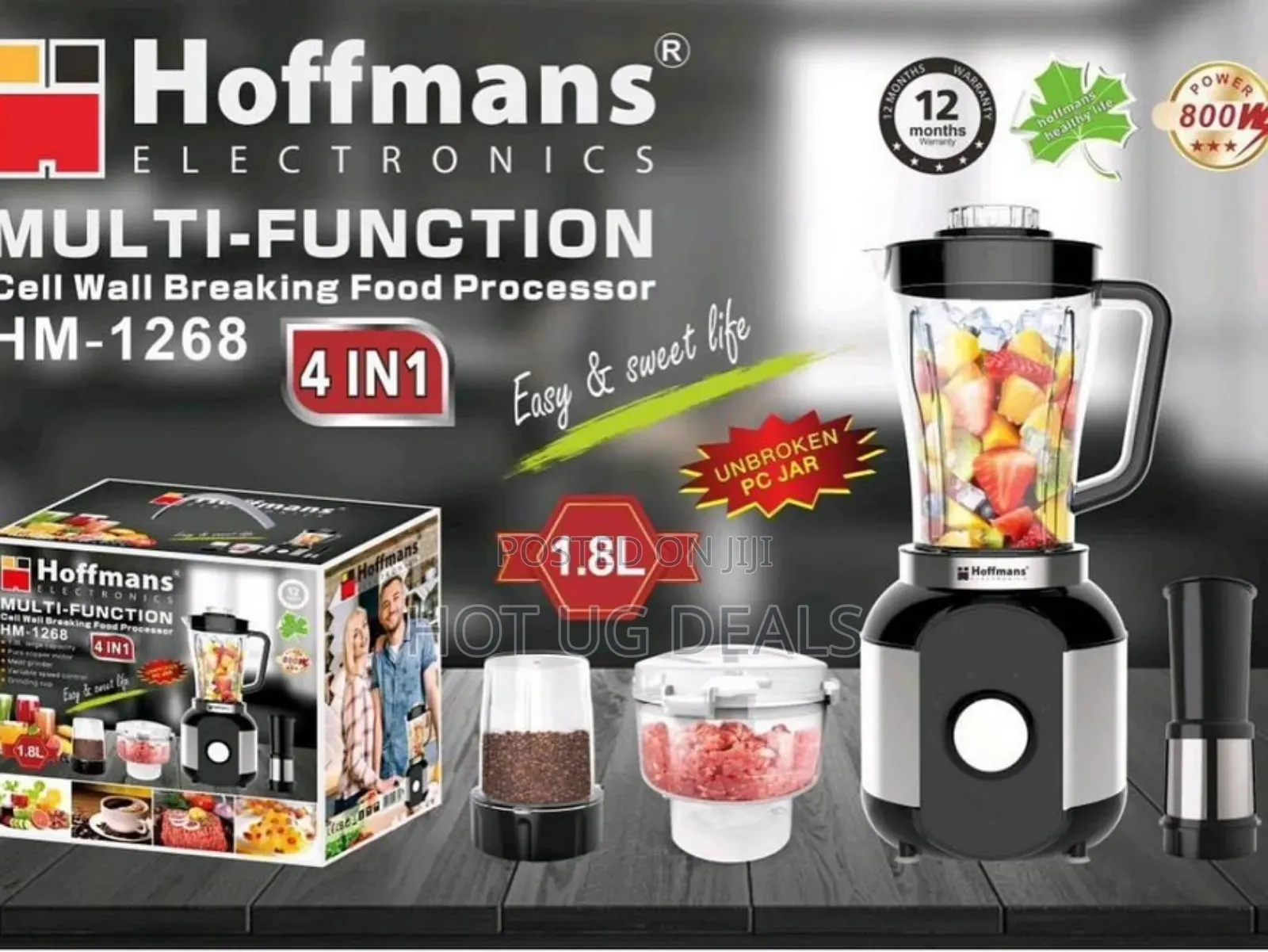 Hoffmans 4-in-1 Multi-function Food Processor - Silver