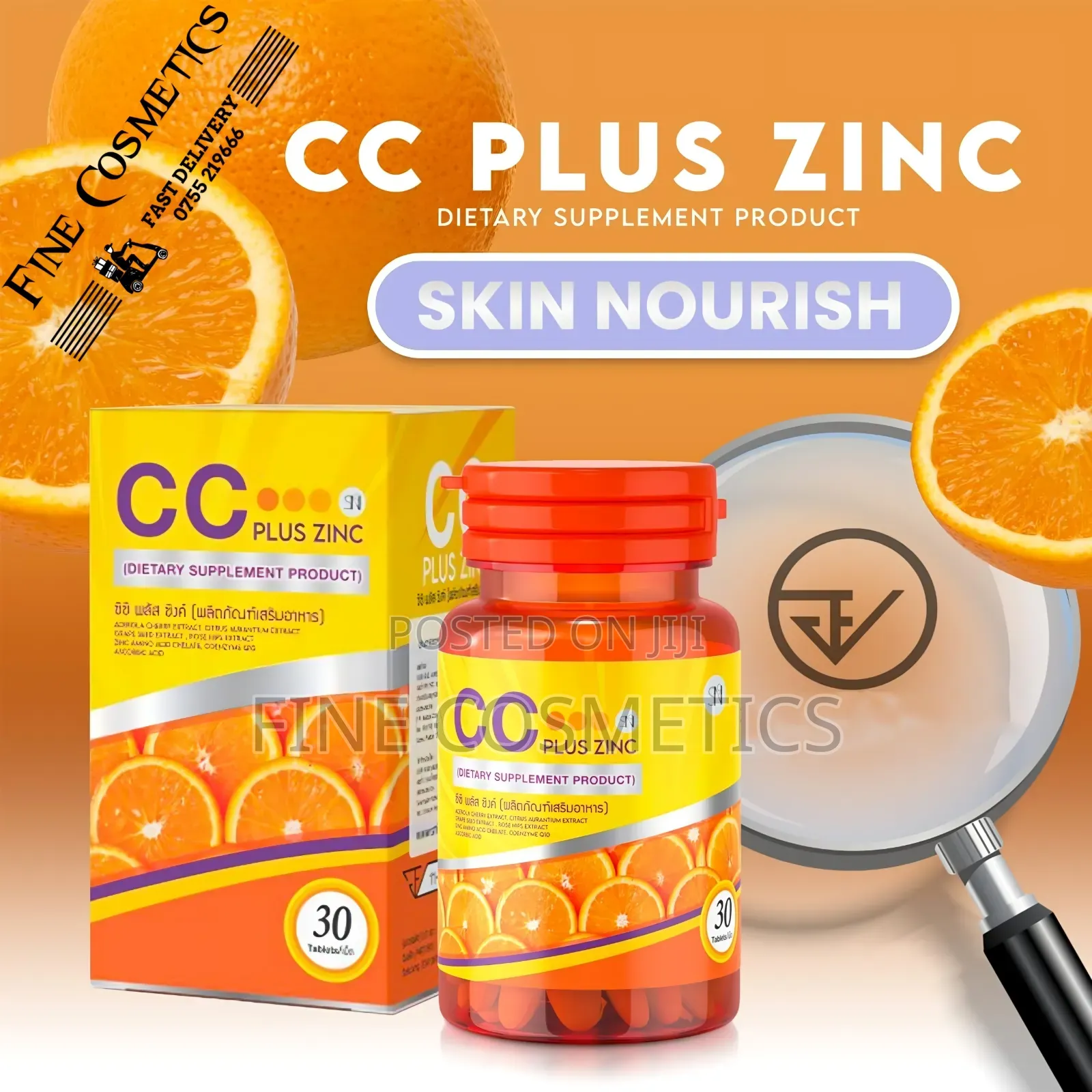 New Ascorbic Cc Plus Zinc 1000mg Vitamin C Pill for Skin Etc