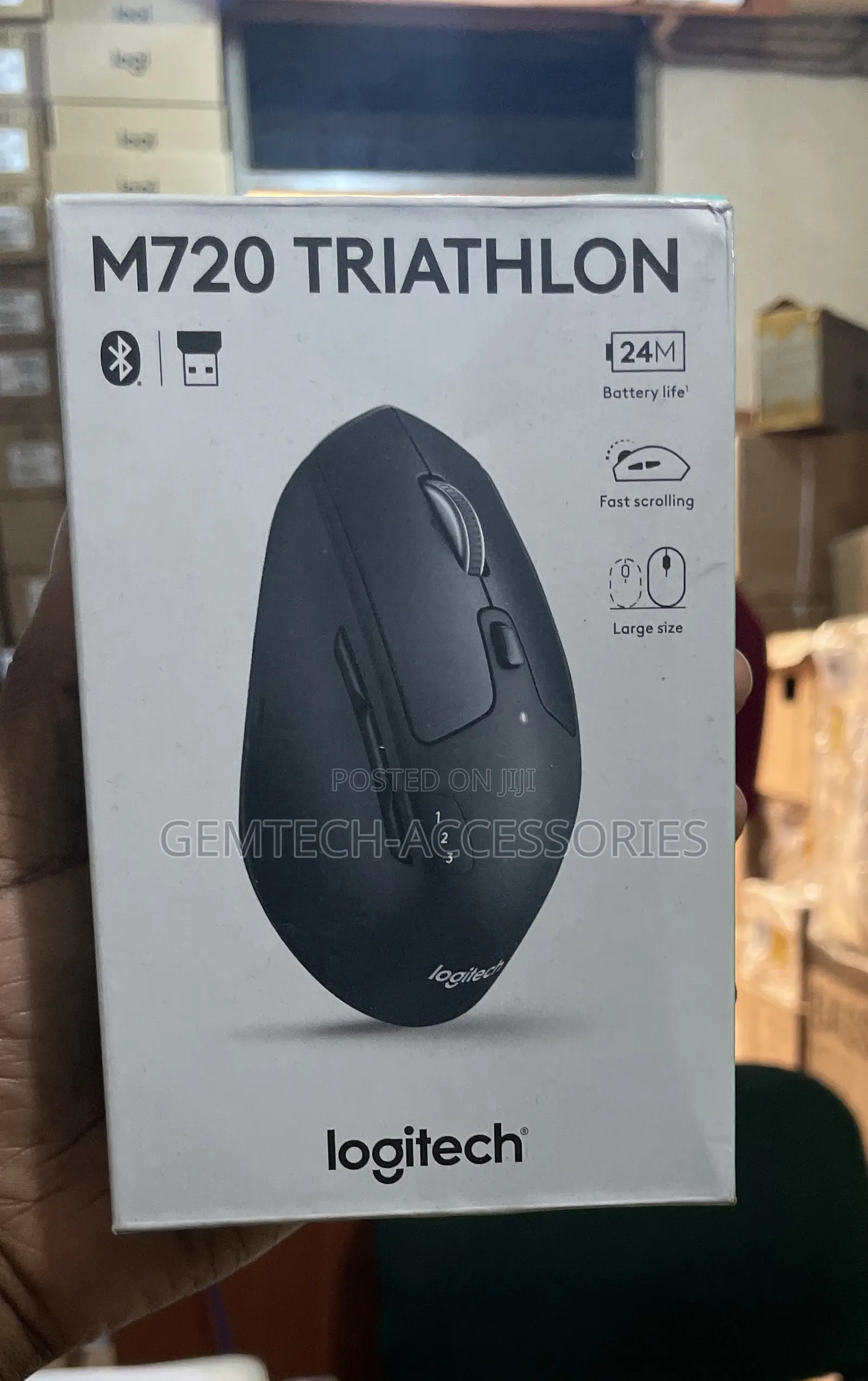Logitech M720 Triathlon Wireless Bluetooth, Usb Mouse