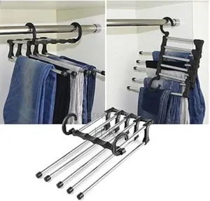 5-in-1 Multi-Layer Stainless Steel Pants Hanger.