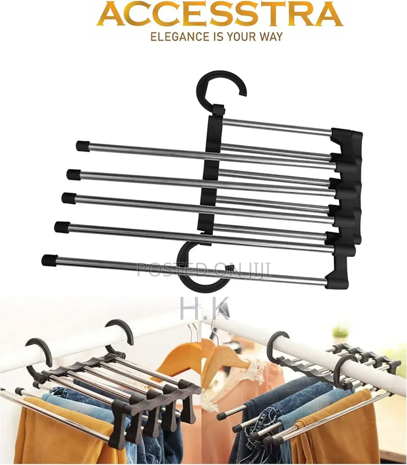 5-in-1 Multi-Layer Stainless Steel Pants Hanger.