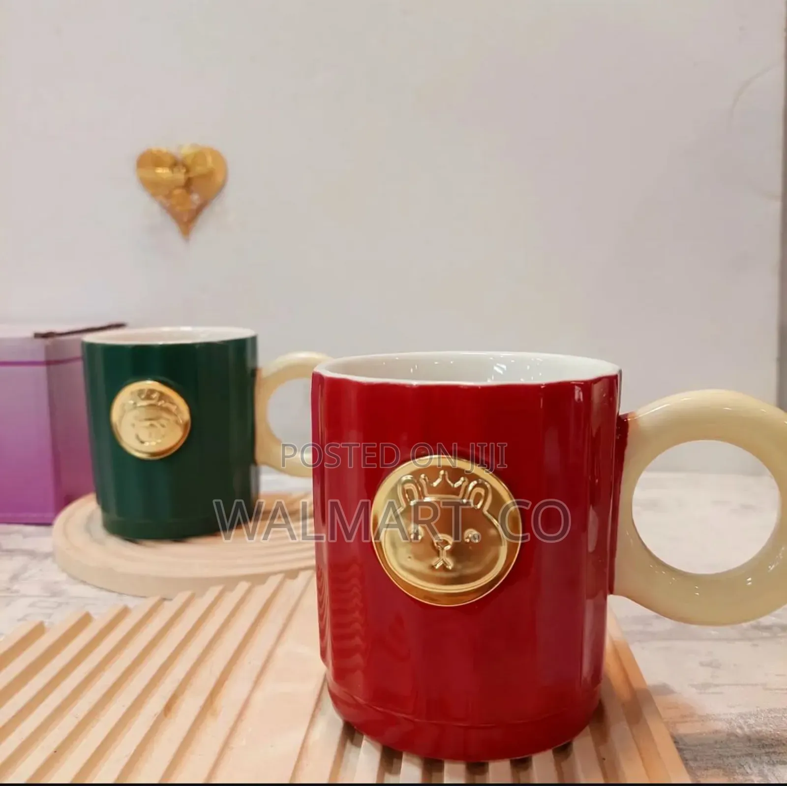 Design Mug 1piece -Green,White,Red