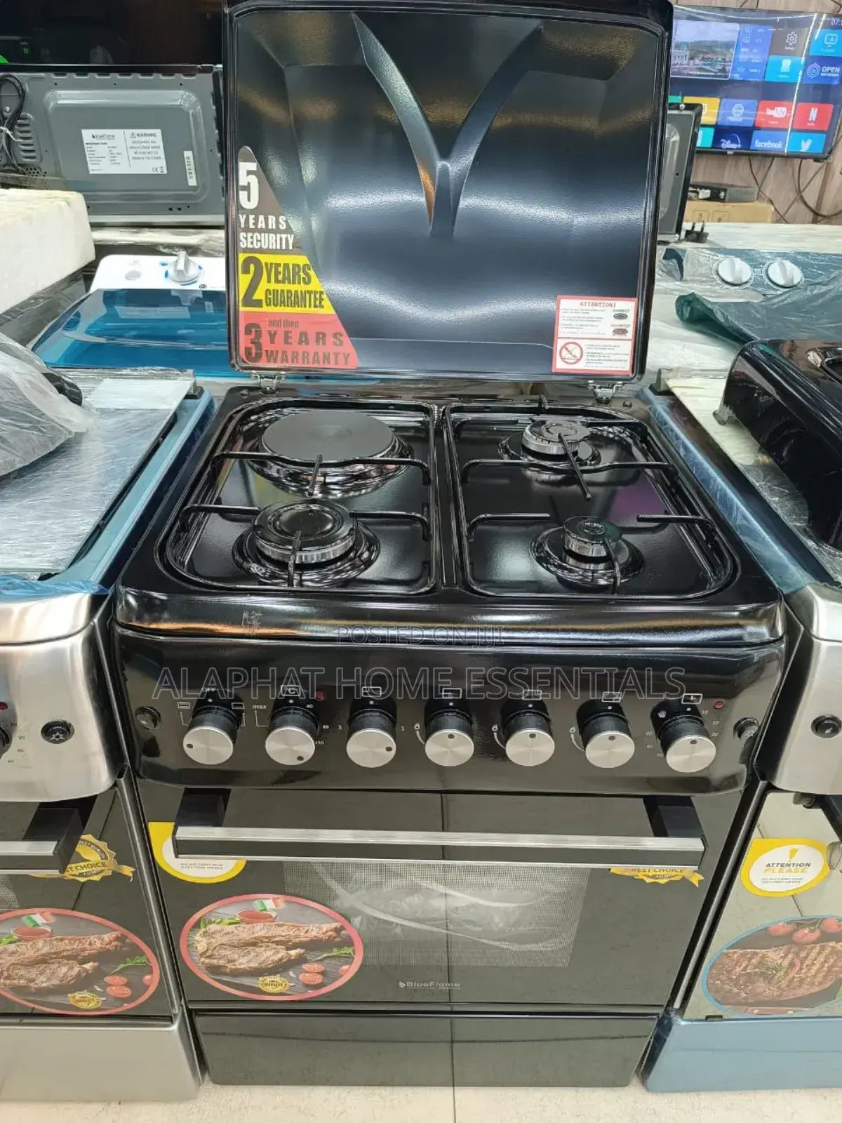 Blueflame 60*60cm 3+1 Gas Cooker (Black)