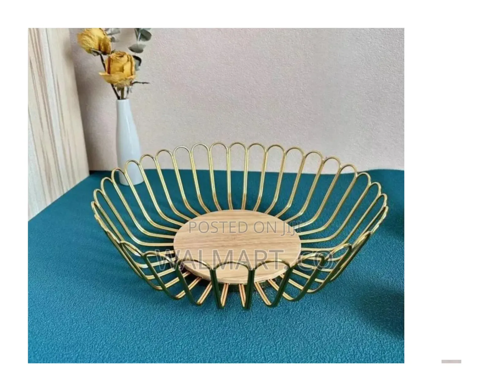 Metallic Golden Fruit Basket