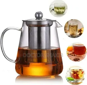 950ml Transparent Round Borosilicate Glass Tea Kettle