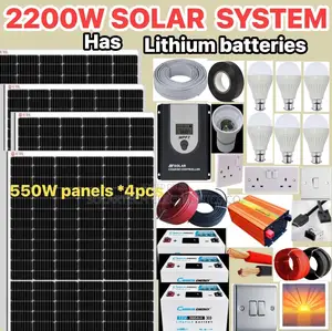 2200w Complete Solar System Kit With Lithium Ion Batteries