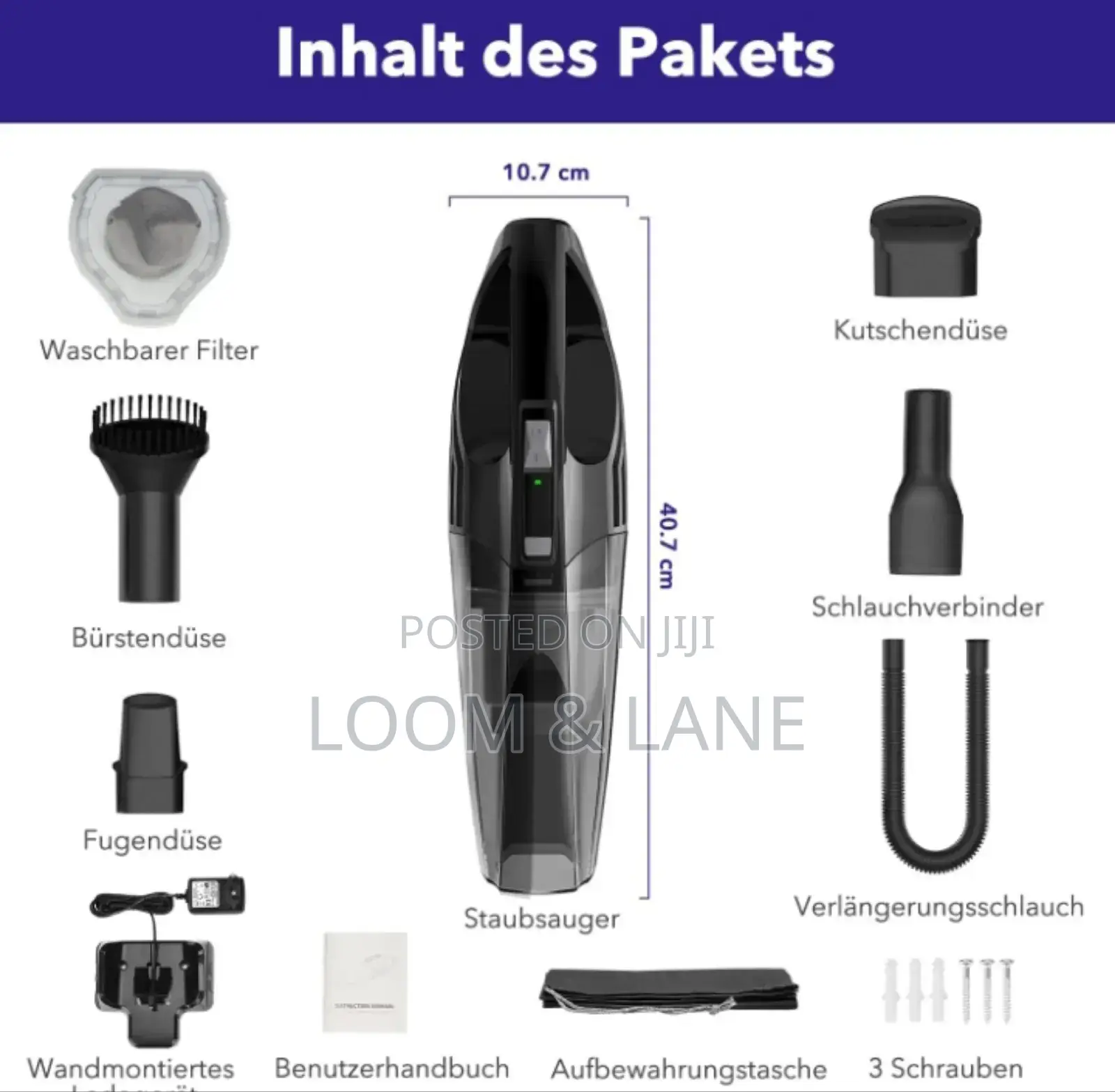 Wireless Black Handheld Vacuum Cleaner