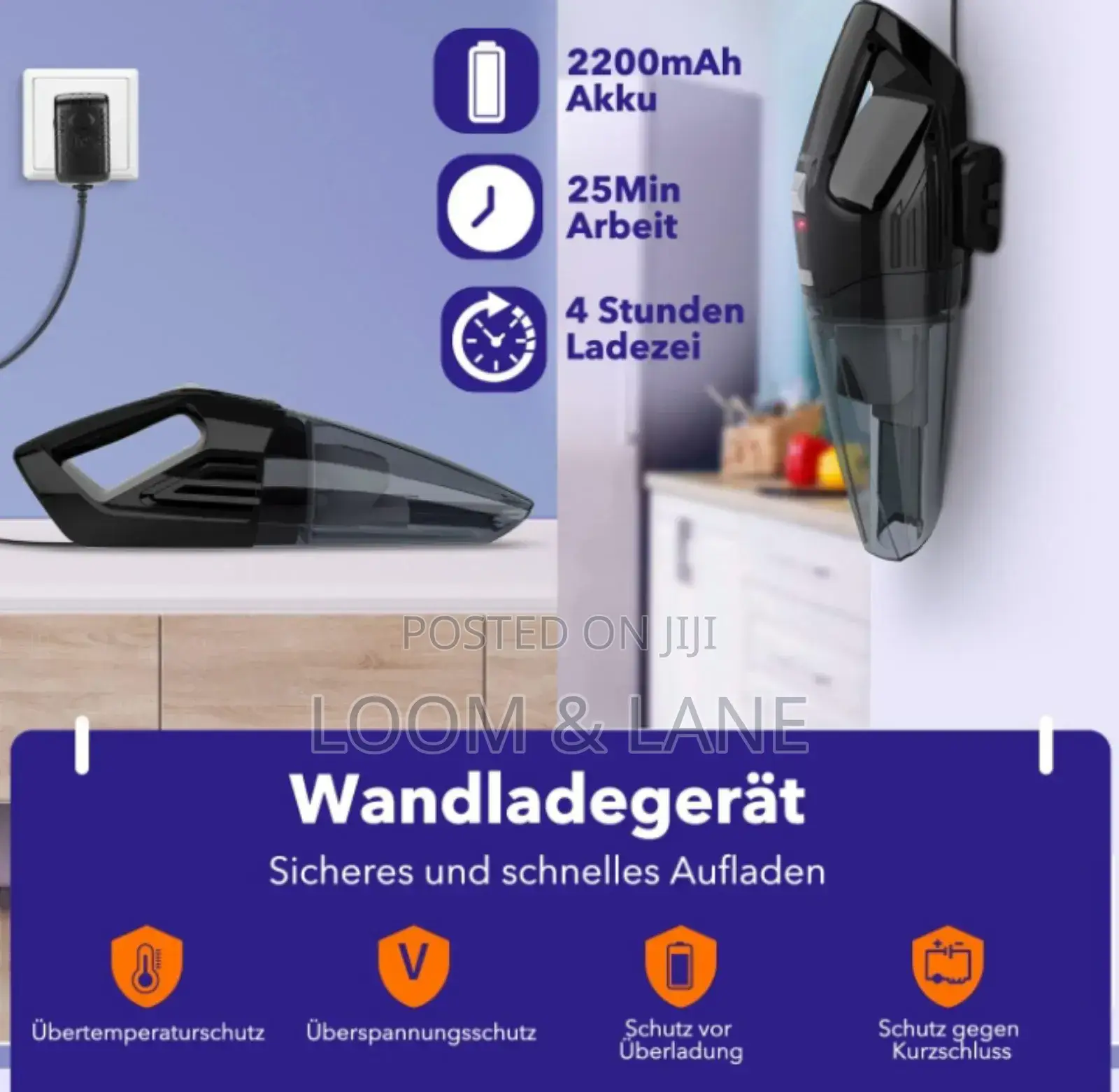 Wireless Black Handheld Vacuum Cleaner