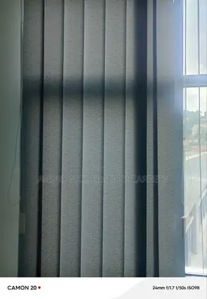Grey Vertical Blind Curtains
