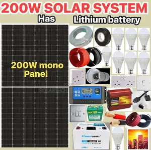 200w Solar Energy System Includes Lithium Ion Battery