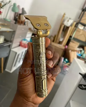 Rechargeable Metal Hair Shaving Clipper - Gold