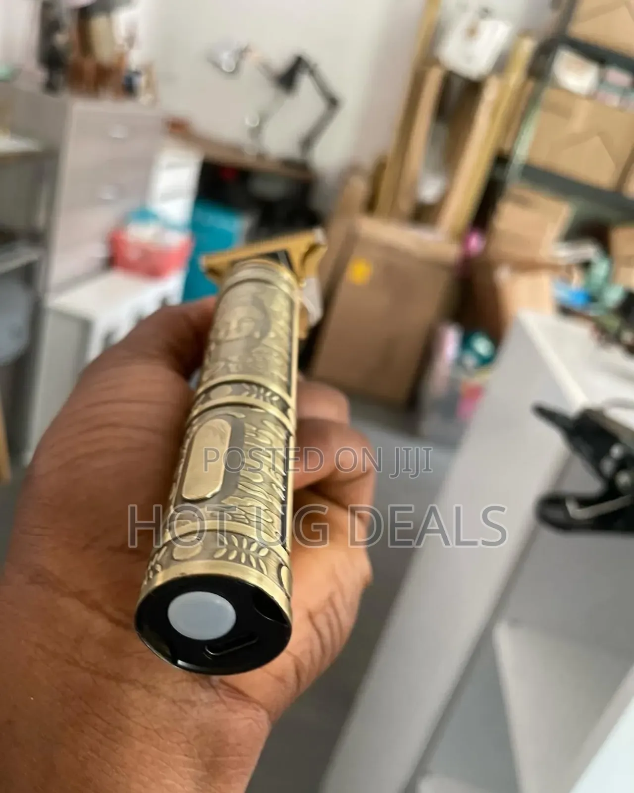 Rechargeable Metal Hair Shaving Clipper - Gold