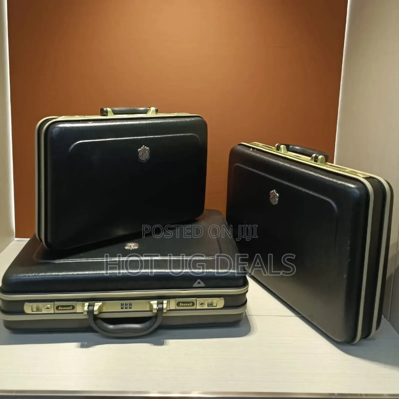 3pcs Coffee Laptop Briefcase With Code Lock' Men's Gift