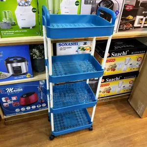 3-tier Plastic Rolling Utility Rack Organizer With Trolleys