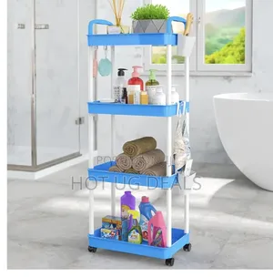 3-tier Plastic Rolling Utility Rack Organizer With Trolleys