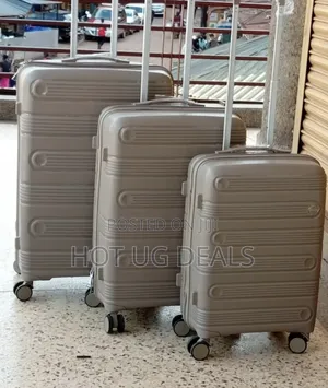 A Set Of 3 In 1 Rubber Unisex Strong Durable Suitcase