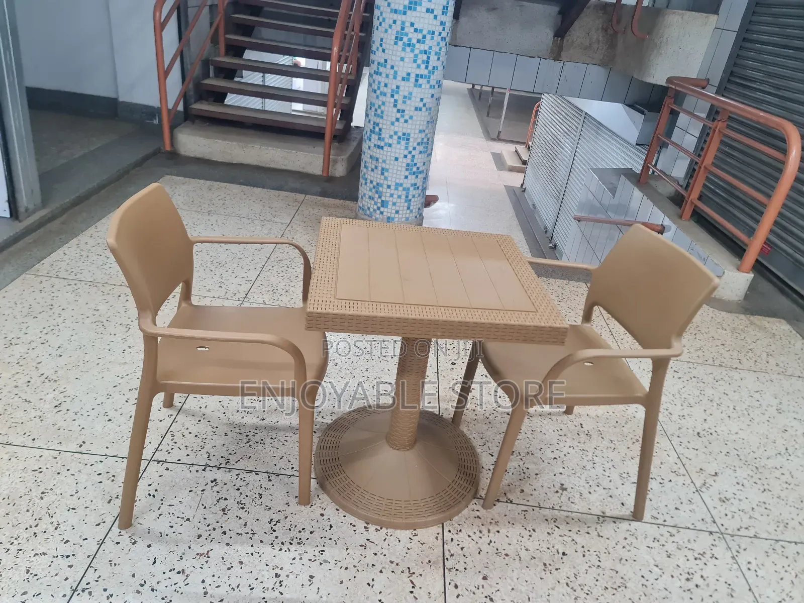 Square Bar/Restaurant Table and Chairs Plastics