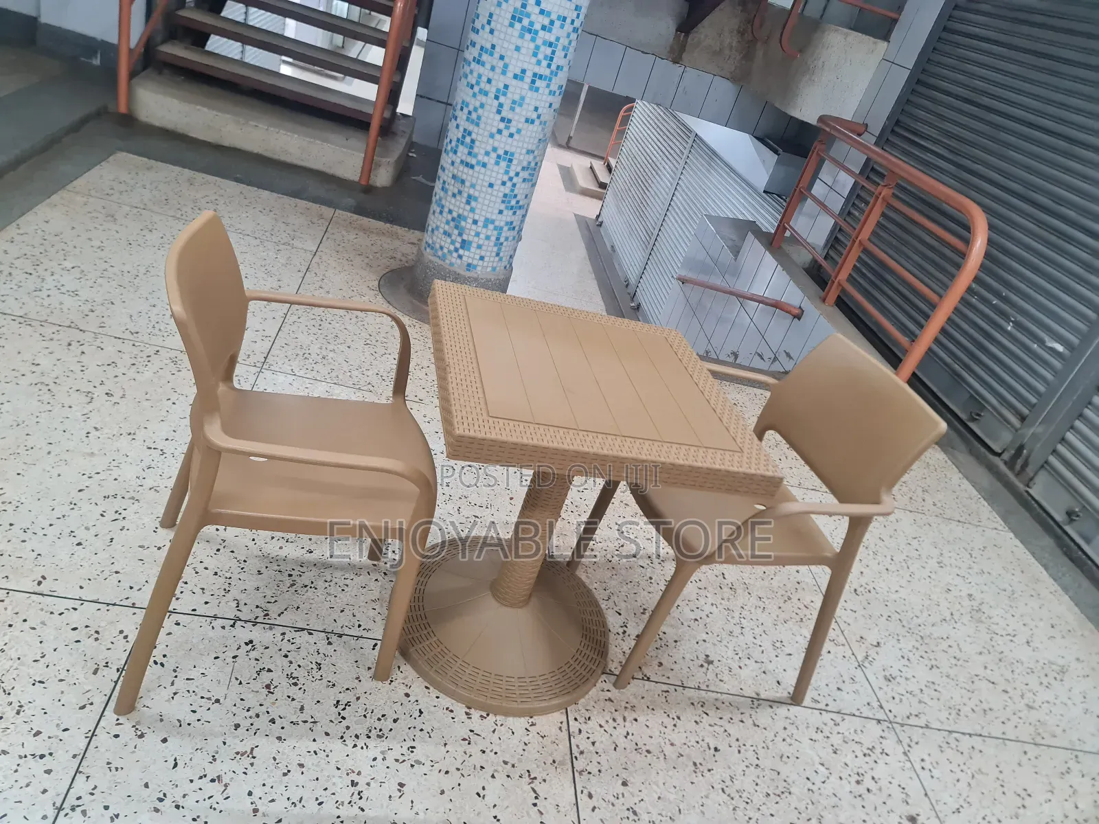 Square Bar/Restaurant Table and Chairs Plastics