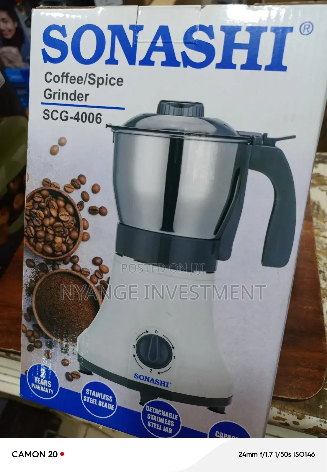 Sonashi Coffee/Spice Grinder Scg. 4006.