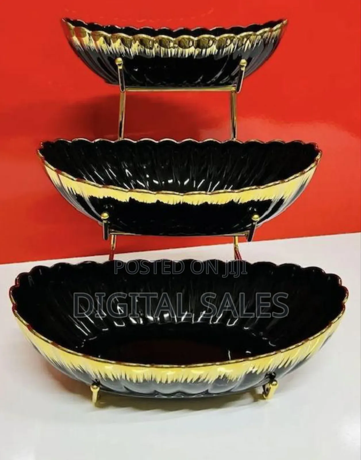 3 Tier Bowl Set With Metal Rack