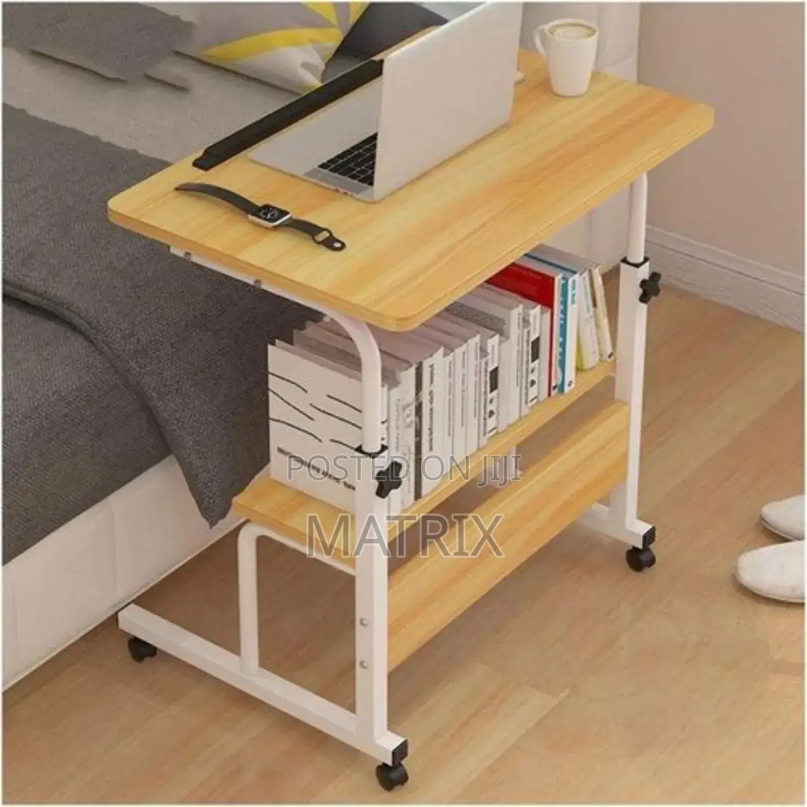 Adjustable Overbed Mobile Computer Work Table Workstation