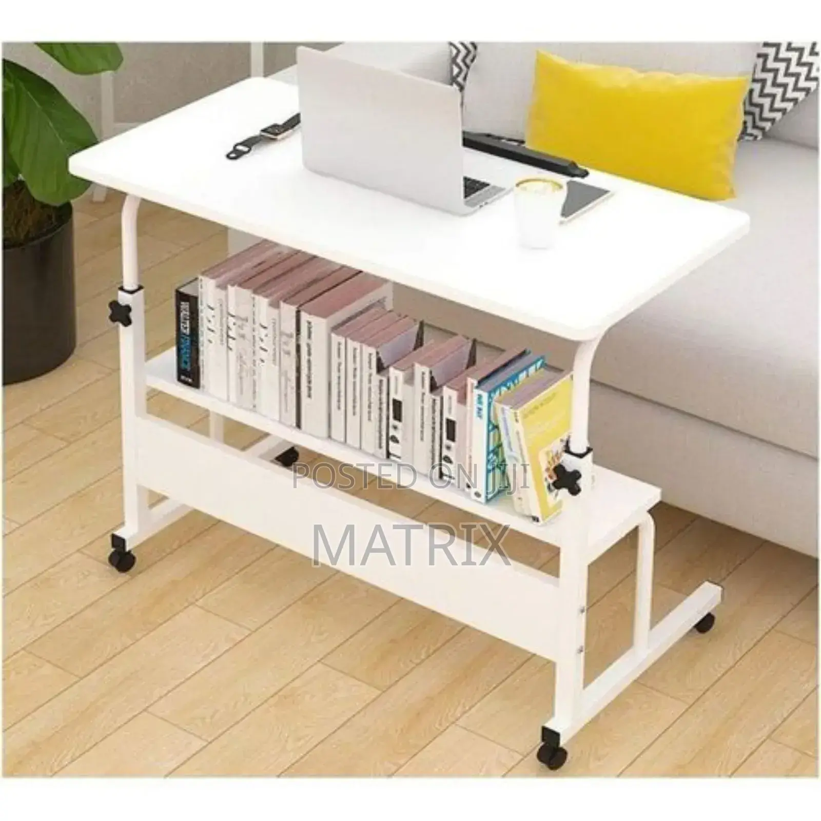 Adjustable Overbed Mobile Computer Work Table Workstation