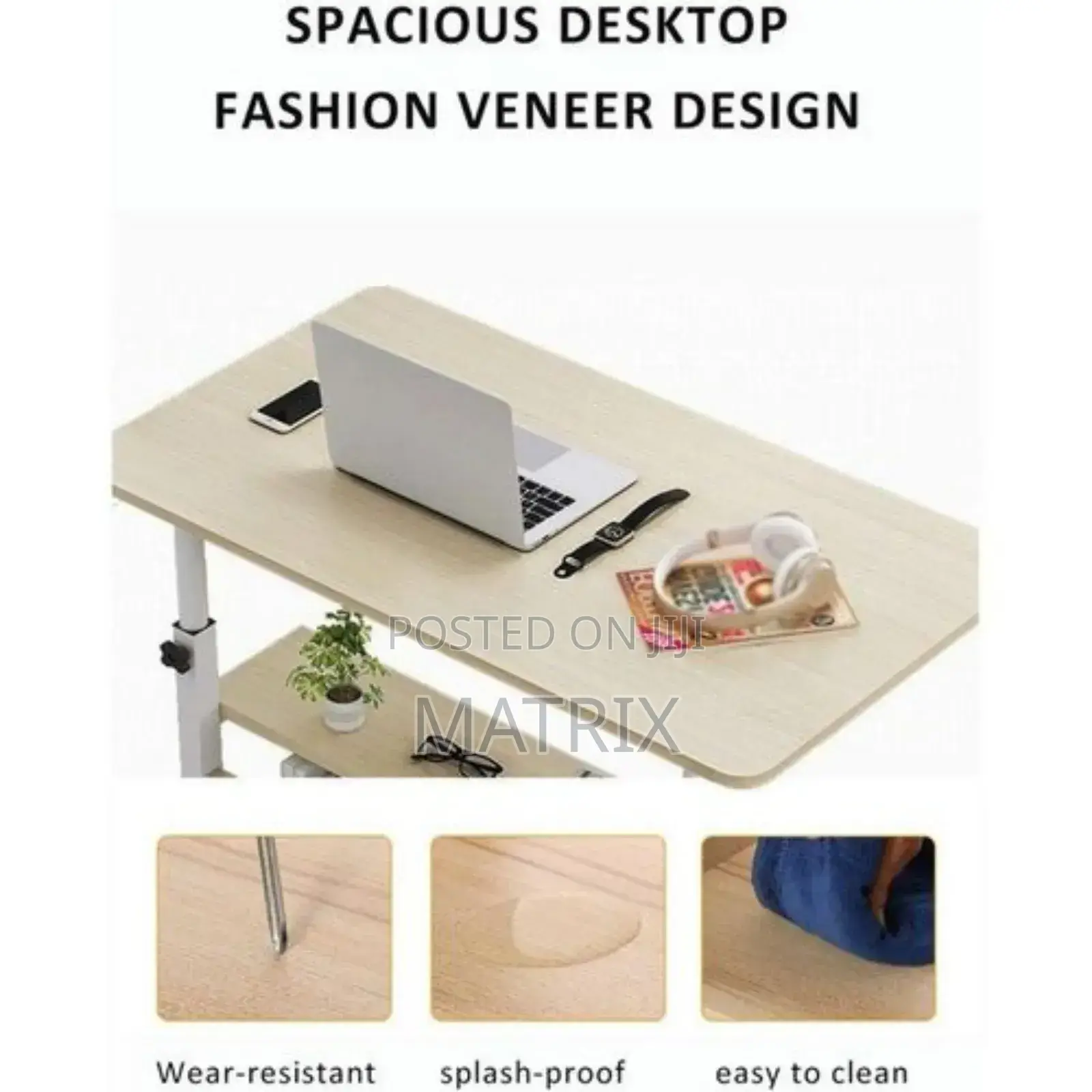 Adjustable Overbed Mobile Computer Work Table Workstation