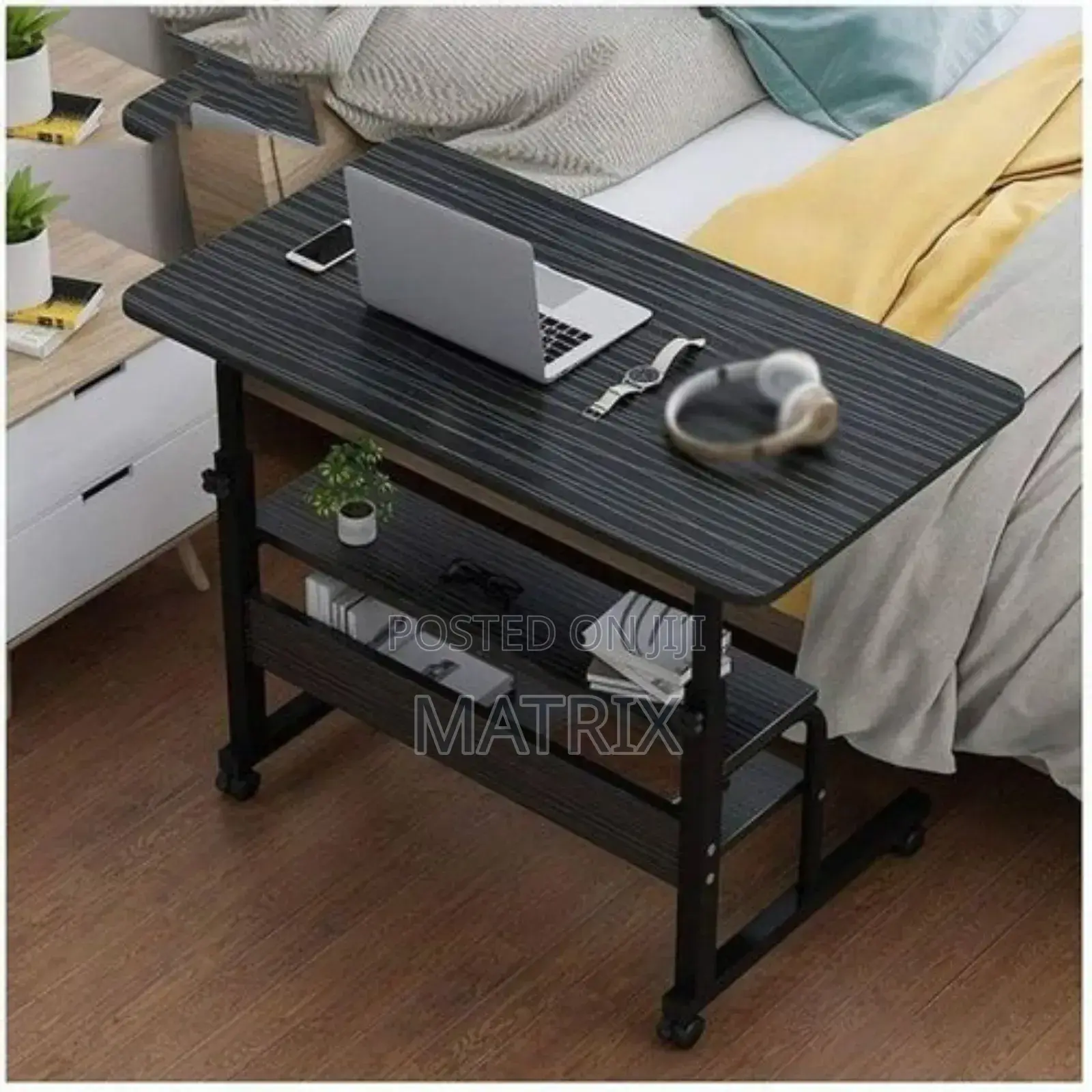 Adjustable Overbed Mobile Computer Work Table Workstation