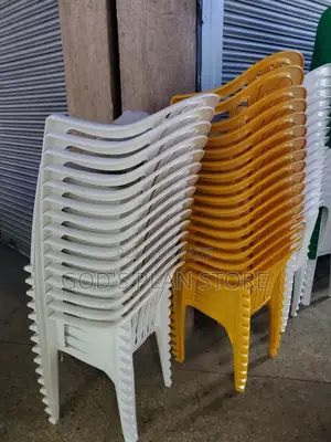 White and Yellow Plastic Chairs Plastic Chairs