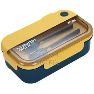 Lunch Box for Two Compartments With Spoon Fork