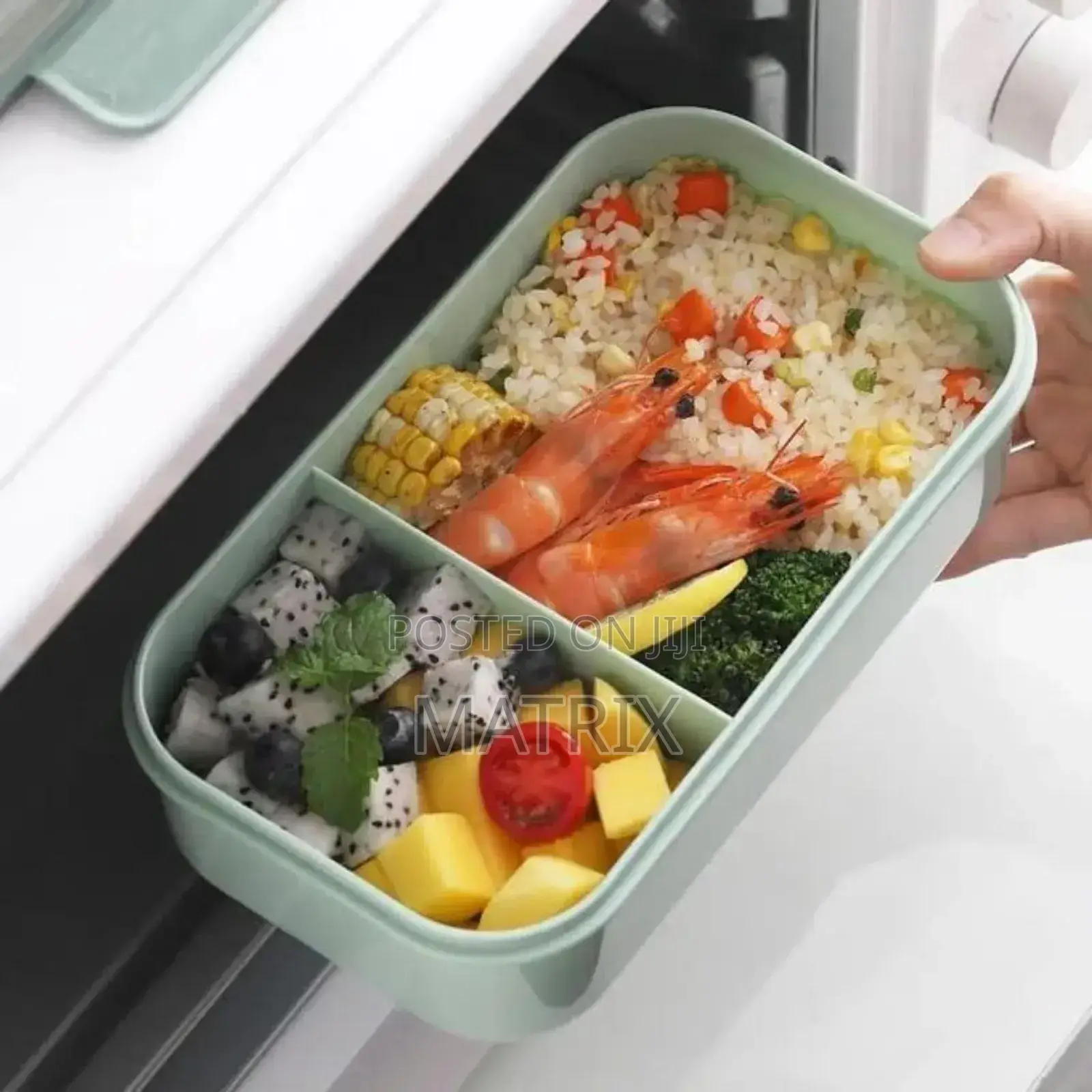 Lunch Box for Two Compartments With Spoon Fork