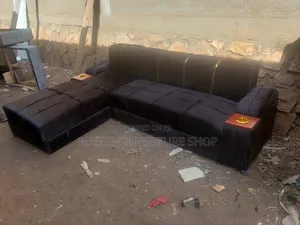 Black L Sofa Set
