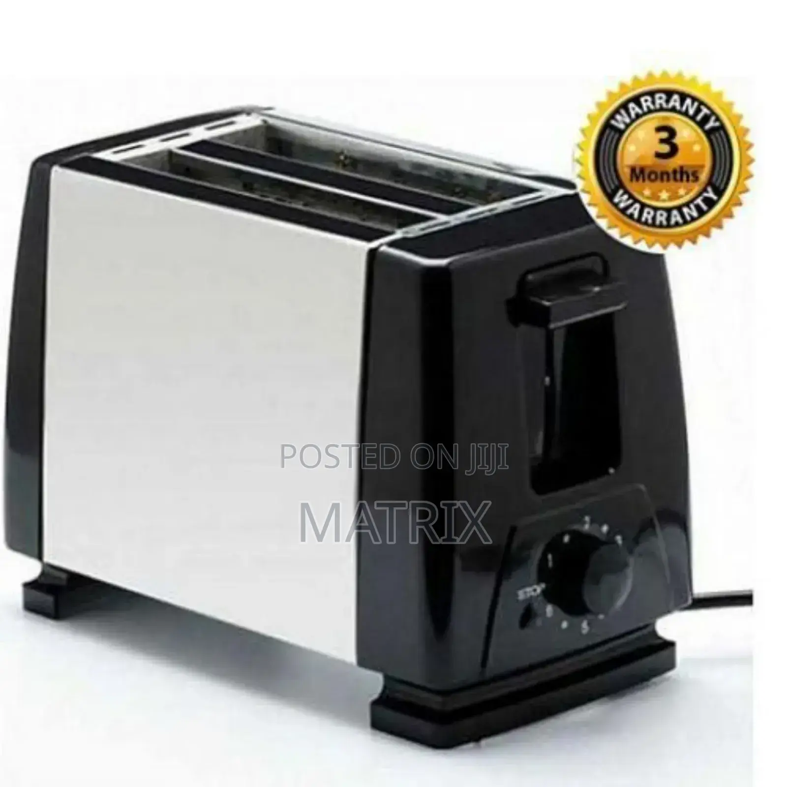 2 Slice Bread Toaster - Black/White