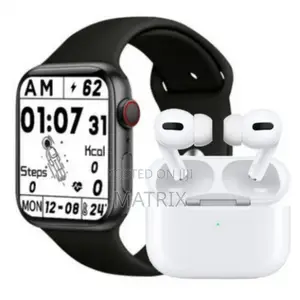 2 in 1 Headsets Bluetooth TWS and Smart Watch- Black/White