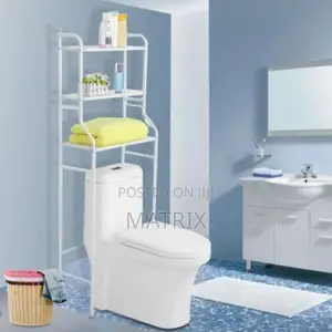 Bathroom Over Toilet Storage Rack Organizer-White