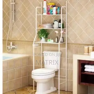 Bathroom Over Toilet Storage Rack Organizer-White