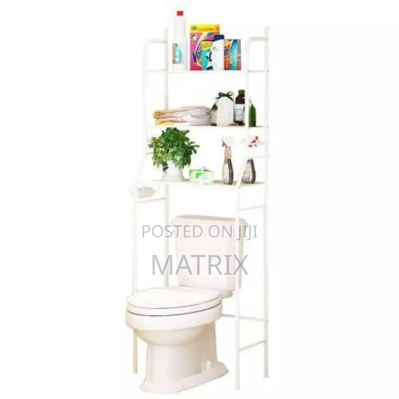 Bathroom Over Toilet Storage Rack Organizer-White