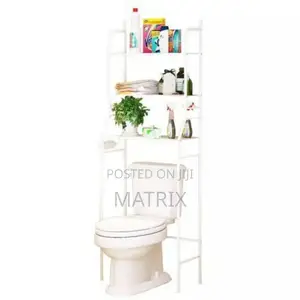 Bathroom Over Toilet Storage Rack Organizer-White
