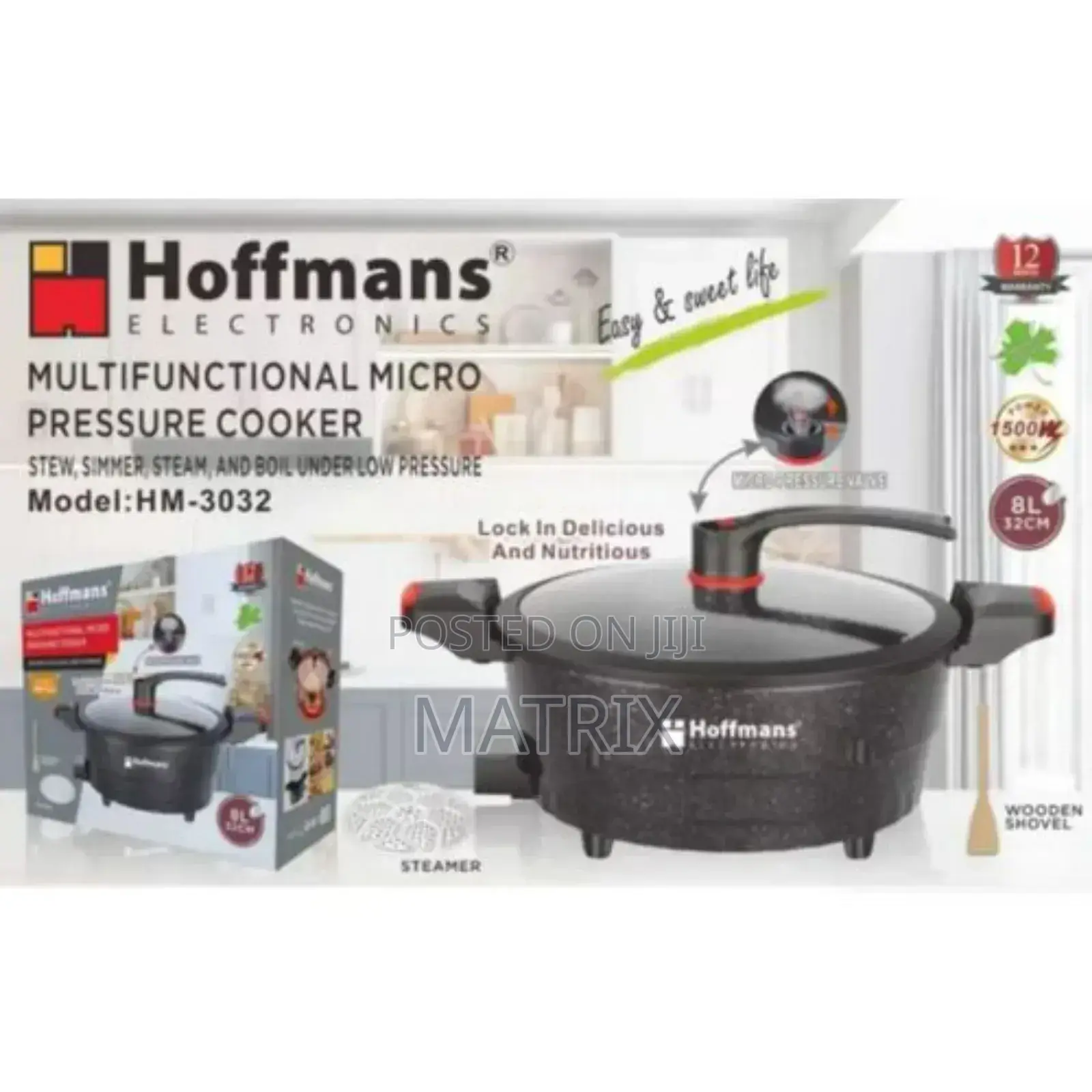 Hoffmans Hm-3032, Micro Pressure Cooker, 8ltr,