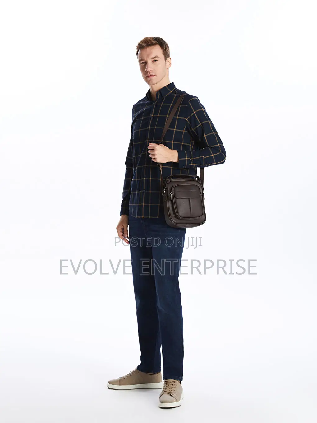Faux Leather Men's Shoulder Bag