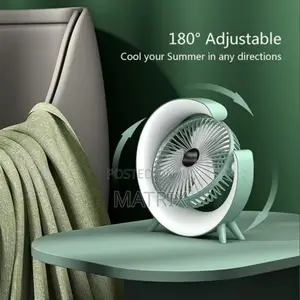Rechargeable Small Fan With Night Light, Powerful Airflow