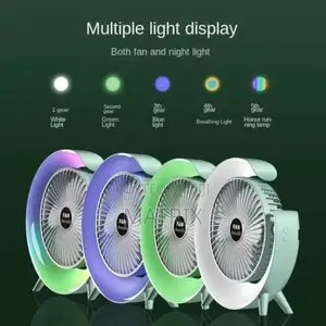 Rechargeable Small Fan With Night Light, Powerful Airflow
