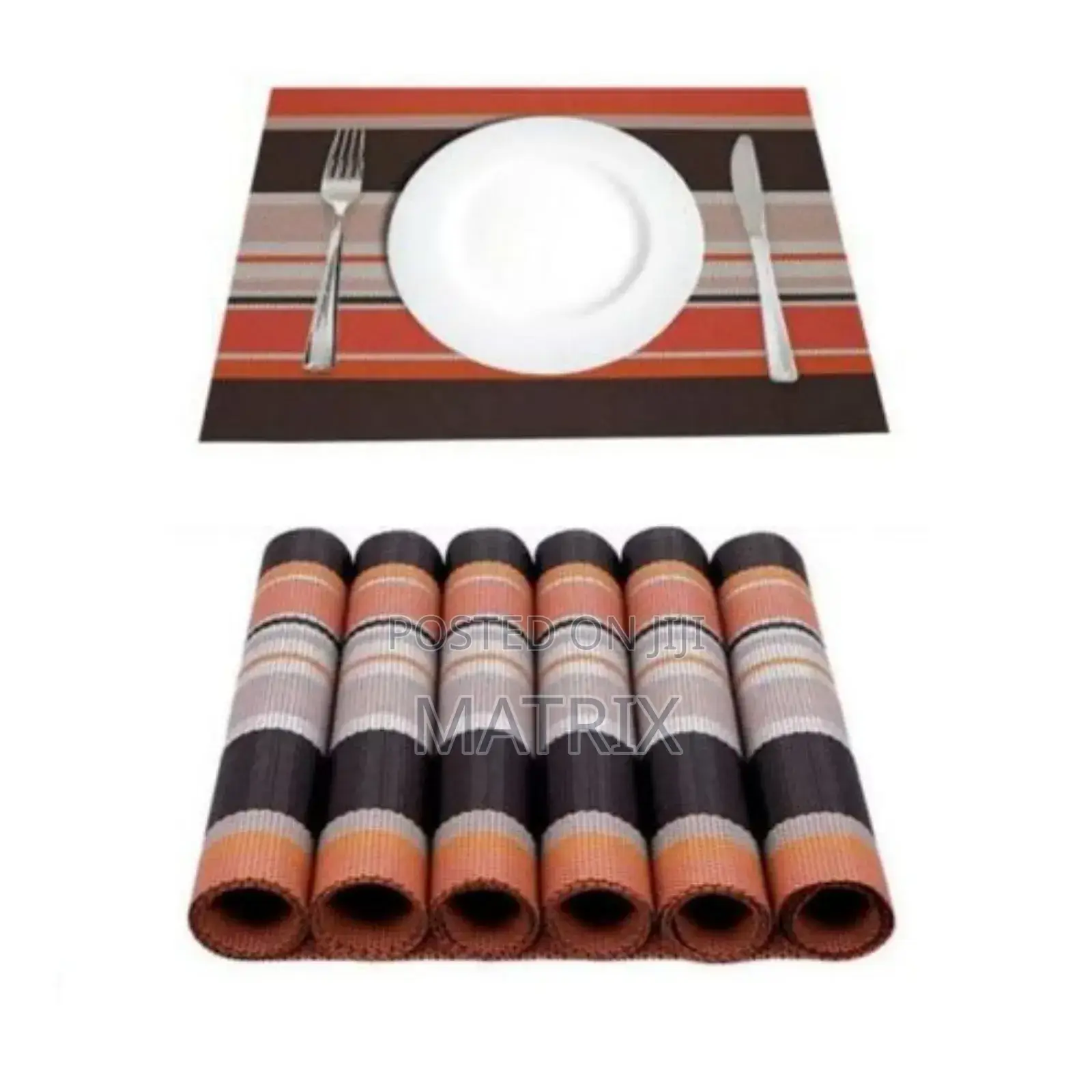 6 Pieces Of Table Mats With A Runner - Multicolor