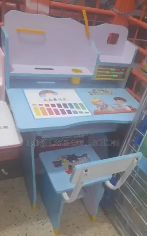 Kid's Reading Table and Chair With a Rechargeable Lamp